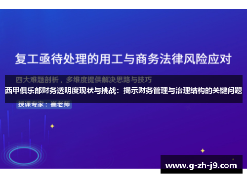 西甲俱乐部财务透明度现状与挑战:揭示财务管理与治理结构的关键问题 西甲俱乐部财务透明度现状与挑战:揭示财务管理与治理结构的关键问题