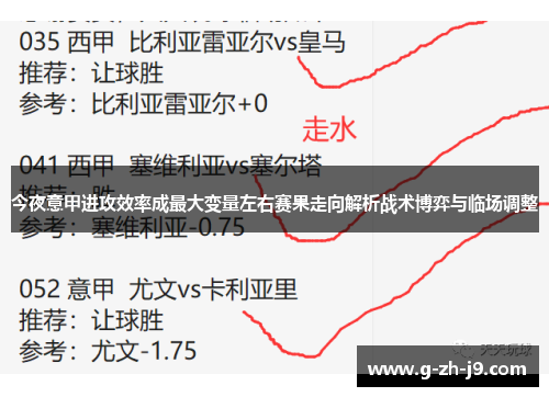 今夜意甲进攻效率成最大变量左右赛果走向解析战术博弈与临场调整